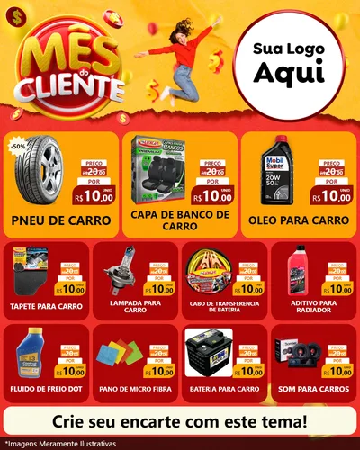 Modelo de Rede Social para Feed Instagram com o tema Mês do Cliente para Auto peças