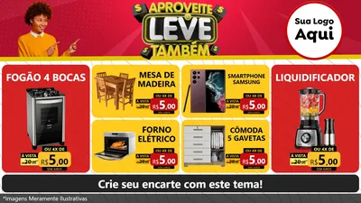 Modelo de TV para TV Horizontal com o tema Aproveite e Leve Também para Móveis e Eletro