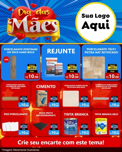 Modelo de Rede Social para Feed Instagram com o tema Dia das Mães para Pisos e revestimentos