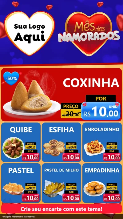Modelo de Rede Social para Stories com o tema Mês dos Namorados para Salgadaria