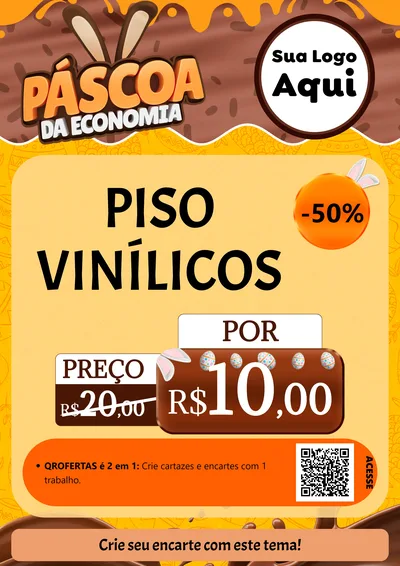 Modelo de Cartaz para Cartaz A4 Vertical com o tema Páscoa da Economia para Material para Construção