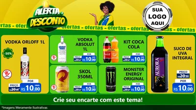Modelo de TV para TV Horizontal com o tema Alerta de Desconto para Distribuidora de bebidas