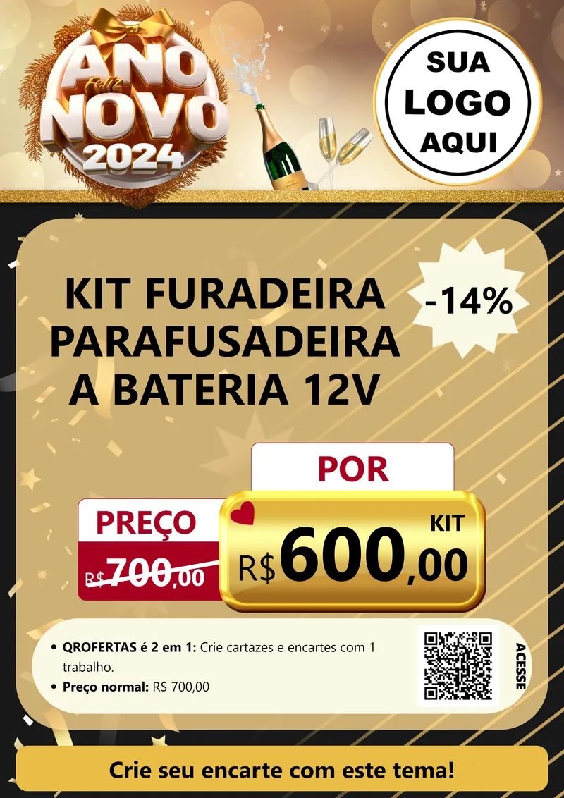 Modelo de Cartaz para Cartaz A4 Vertical com o tema Feliz Ano Novo 2027 para Maquinas e Ferramentas