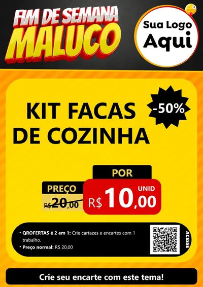 Modelo de Cartaz para Cartaz A4 Vertical com o tema Final de Semana Maluco para Utilidades Domésticas