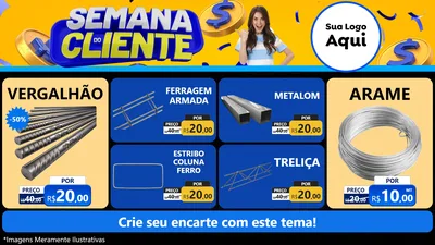 Modelo de TV para TV Horizontal com o tema Semana do Cliente para Ferragens
