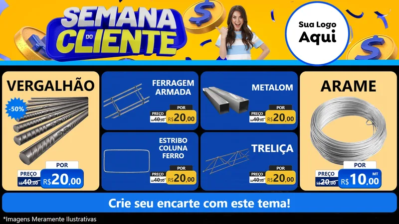 Modelo de TV para TV Horizontal com o tema Semana do Cliente para Ferragens