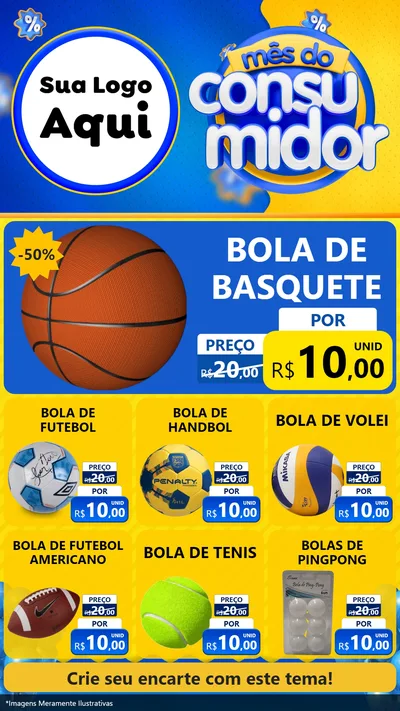 Modelo de Rede Social para Stories com o tema Mês do Consumidor para Artigos Esportivos