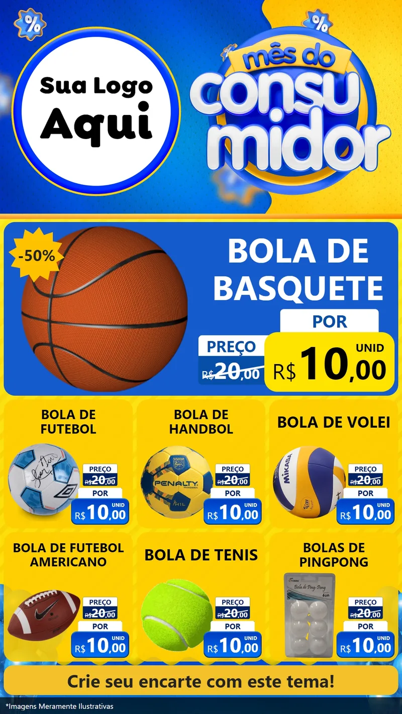Modelo de Rede Social para Stories com o tema Mês do Consumidor para Artigos Esportivos