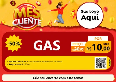 Modelo de Cartaz para Cartaz A4 Horizontal com o tema Mês do Cliente para Água e gás