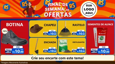 Modelo de TV para TV Horizontal com o tema Final de Semana de Ofertas para Agropecuária