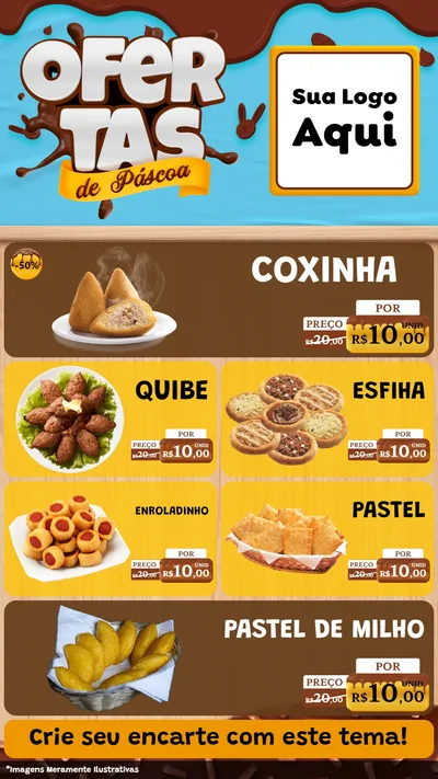 Modelo de TV para TV Vertical com o tema Ofertas de Páscoa para Salgadaria