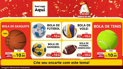 Modelo de TV para TV Horizontal com o tema Dia A o Dia Mais Barato do Mês para Artigos Esportivos