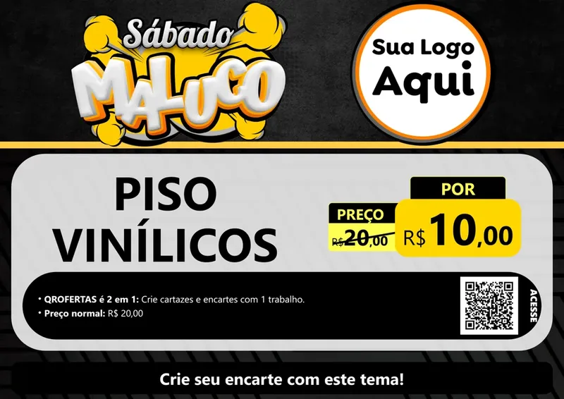 Modelo de Cartaz para Cartaz A4 Horizontal com o tema Sábado Maluco para Material para Construção