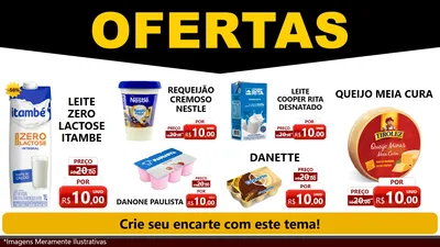 Modelo de TV para TV Horizontal com o tema Ofertas Preto e Vermelho Cartaz para Frios e Laticínios