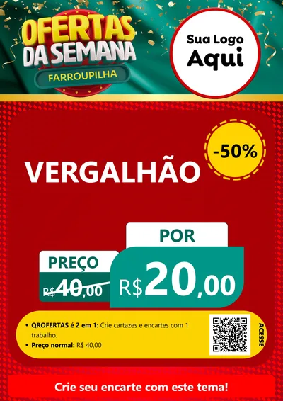 Modelo de Cartaz para Cartaz A4 Vertical com o tema Ofertas da Semana Farroupilha para Ferragens