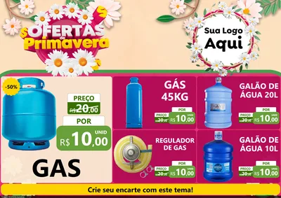 Modelo de Encarte para Encarte A4 Horizontal com o tema Ofertas de Primavera para Água e gás