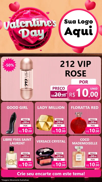 Modelo de Rede Social para Stories com o tema Valentine's Day para Perfumes