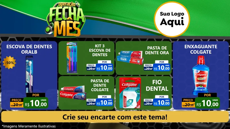 Modelo de TV para TV Horizontal com o tema Operação Fecha Mês para Higiene Pessoal