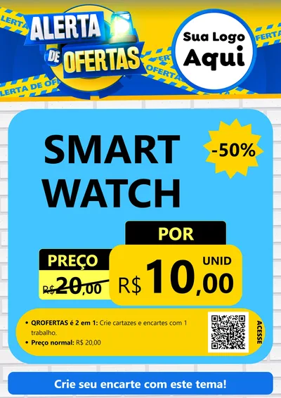 Modelo de Cartaz para Cartaz A4 Vertical com o tema Alerta de Ofertas para Informática