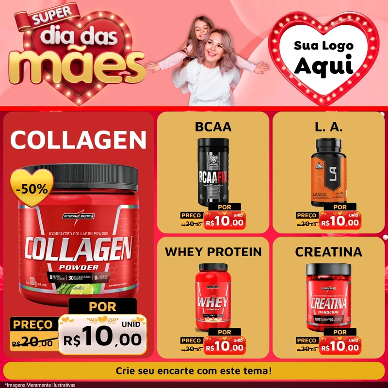 Modelo de Rede Social para Feed Facebook com o tema Super Dia Das Mães para Suplementos alimentares