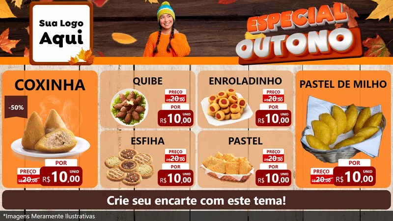 Modelo de TV para TV Horizontal com o tema Especial Outono para Salgadaria