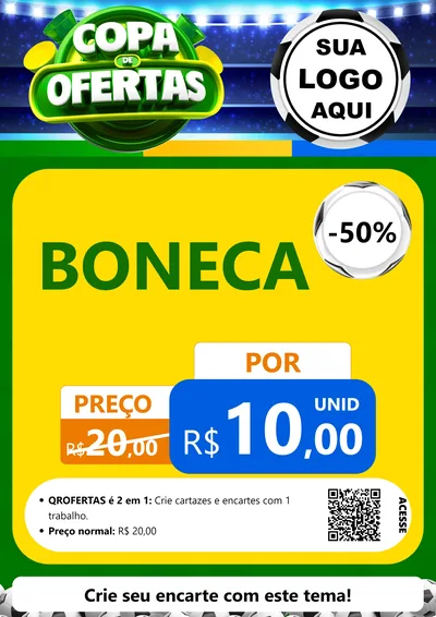 Modelo de Cartaz para Cartaz A4 Vertical com o tema Copa de Ofertas para Brinquedos