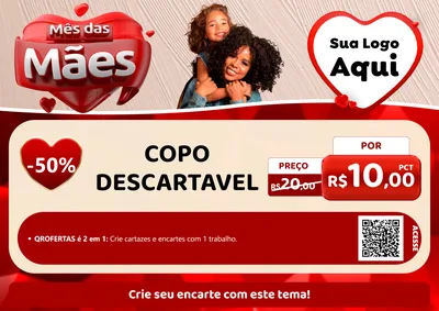 Modelo de Cartaz para Cartaz A4 Horizontal com o tema Mês das Mães para Embalagens