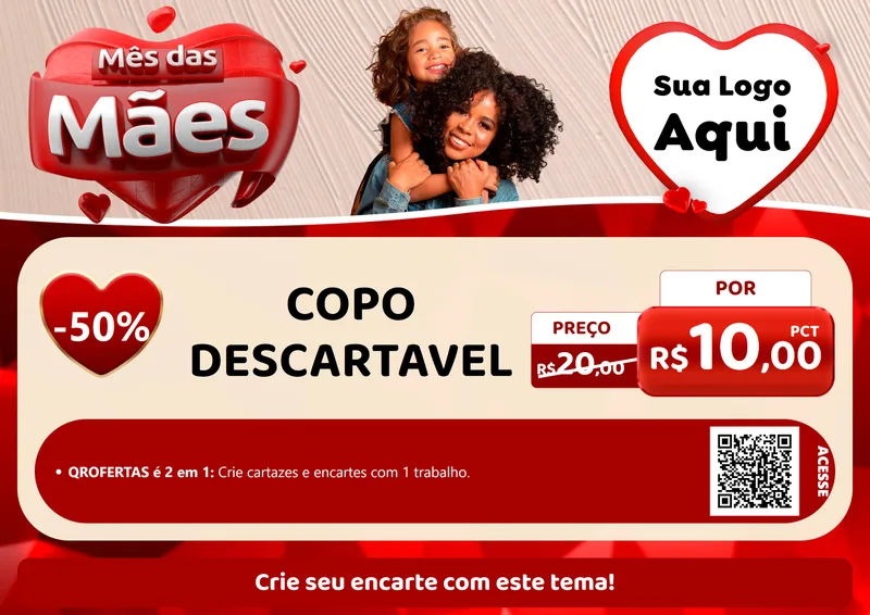 Modelo de Cartaz para Cartaz A4 Horizontal com o tema Mês das Mães para Embalagens