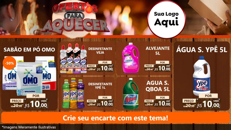 Modelo de TV para TV Horizontal com o tema Ofertas Para Aquecer para Produtos de Limpeza