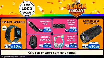 Modelo de TV para TV Horizontal com o tema Black Friday para Informática