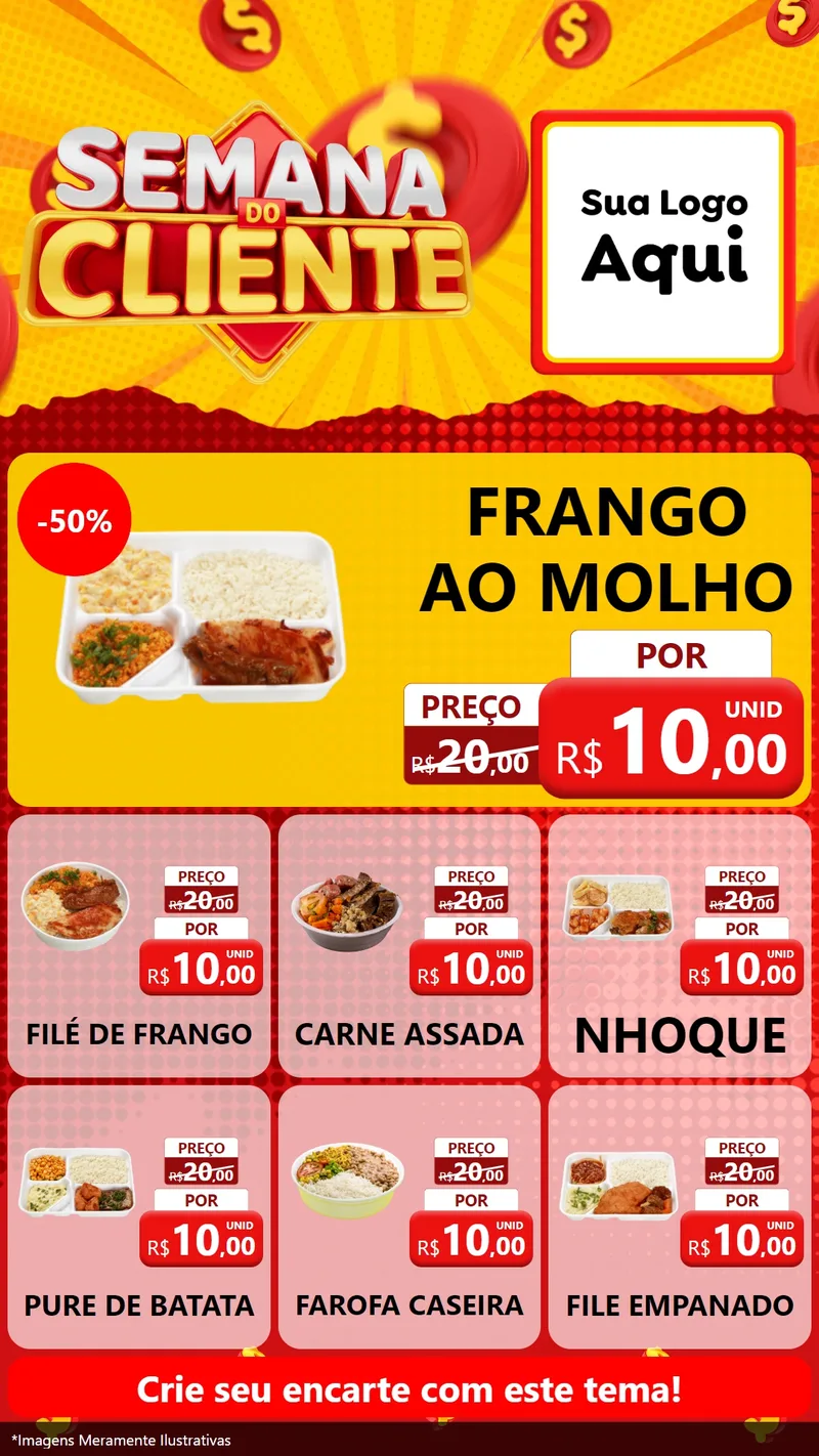 Modelo de Rede Social para Stories com o tema Semana do Cliente para Restaurante