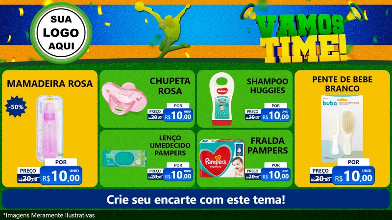Modelo de TV para TV Horizontal com o tema Vamos Time! para Bebês