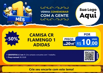 Modelo de Cartaz para Cartaz A4 Horizontal com o tema Um Mês de Aniversário para Roupas e acessórios