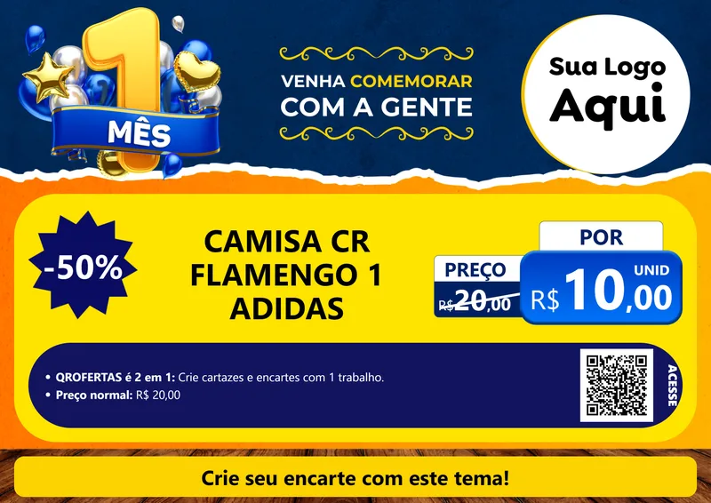 Modelo de Cartaz para Cartaz A4 Horizontal com o tema Um Mês de Aniversário para Roupas e acessórios