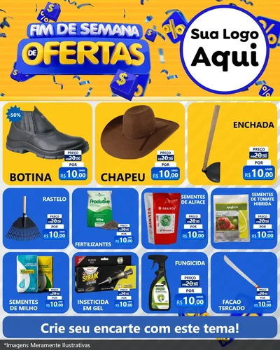 Modelo de Rede Social para Feed Instagram com o tema Fim de Semana de Ofertas para Agropecuária