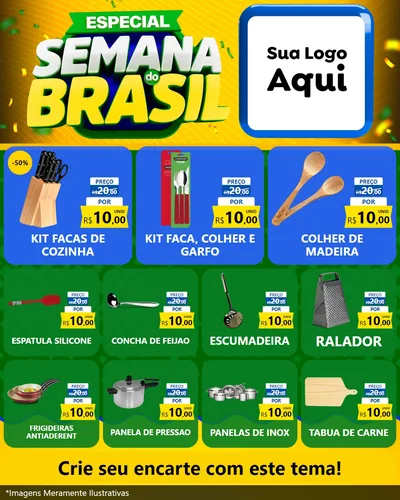 Modelo de Rede Social para Feed Instagram com o tema Especial Semana do Brasil para Utilidades Domésticas