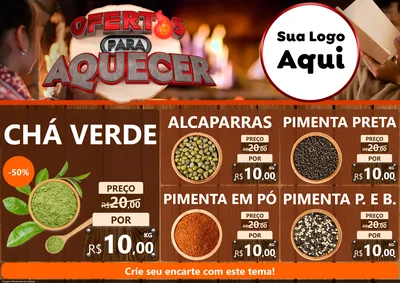 Modelo de Encarte para Encarte A4 Horizontal com o tema Ofertas Para Aquecer para Produtos Naturais