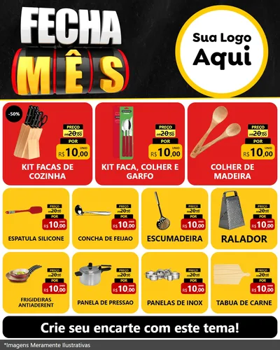 Modelo de Rede Social para Feed Instagram com o tema Fecha Mês para Utilidades Domésticas