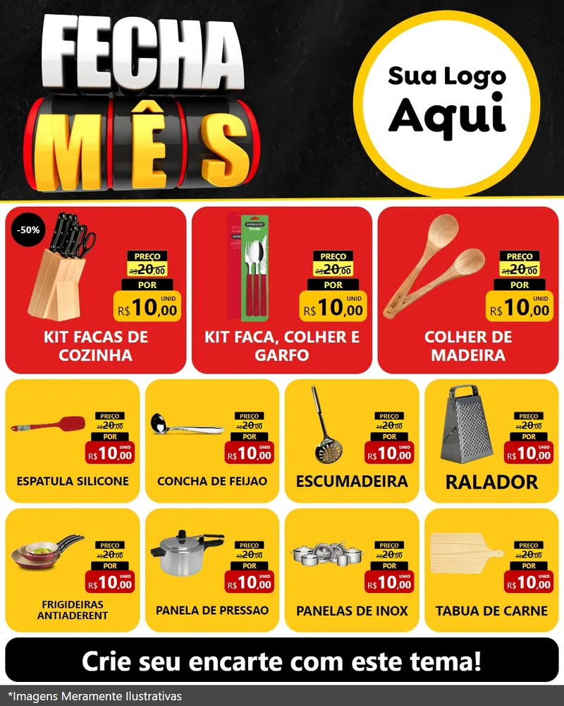 Modelo de Rede Social para Feed Instagram com o tema Fecha Mês para Utilidades Domésticas