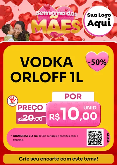 Modelo de Cartaz para Cartaz A4 Vertical com o tema Semana Das Mães para Distribuidora de bebidas