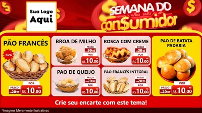 Modelo de TV para TV Horizontal com o tema Semana do Consumidor para Padaria