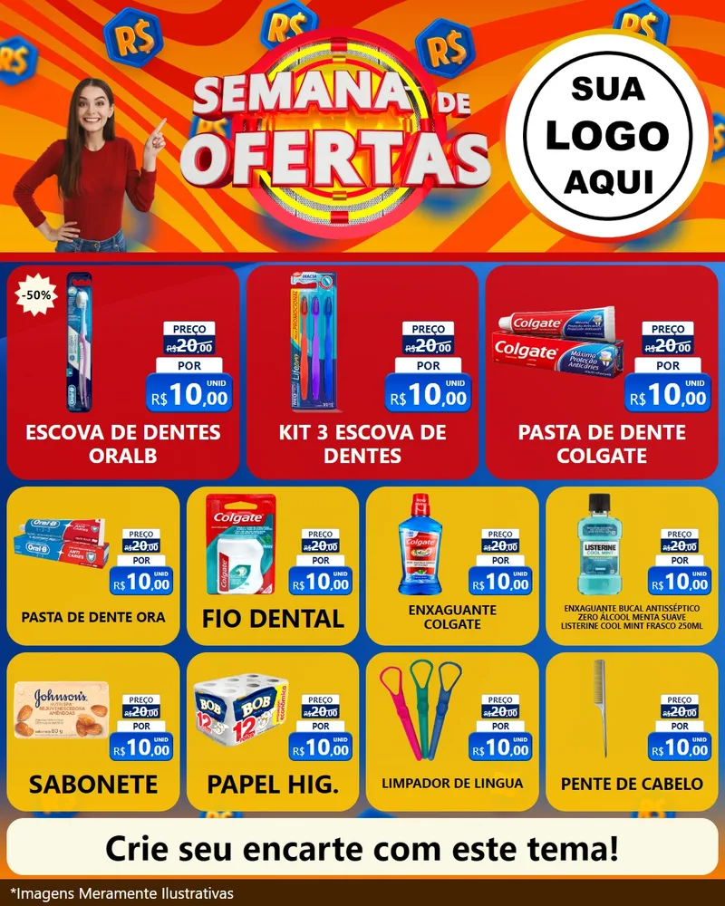 Modelo de Rede Social para Feed Instagram com o tema Semana de Ofertas para Higiene Pessoal