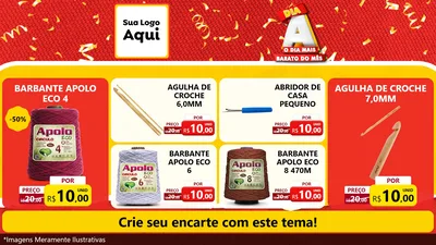 Modelo de TV para TV Horizontal com o tema Dia A o Dia Mais Barato do Mês para Armarinho e Aviamentos