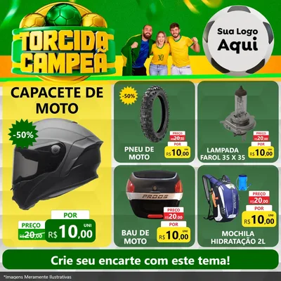 Modelo de Rede Social para Feed Facebook com o tema Torcida Campeã - Copa para Moto peças