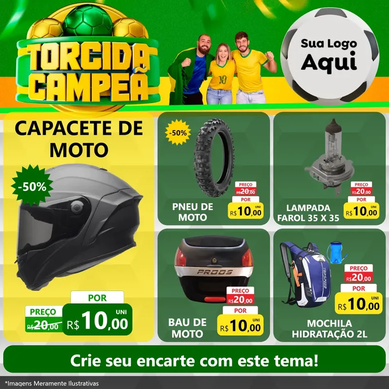 Modelo de Rede Social para Feed Facebook com o tema Torcida Campeã - Copa para Moto peças