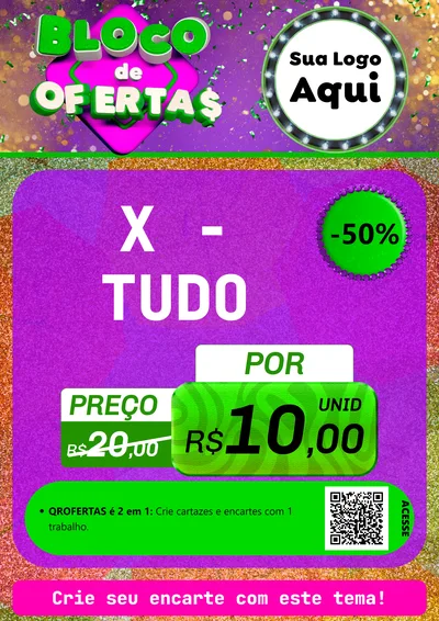 Modelo de Cartaz para Cartaz A4 Vertical com o tema Bloco de Ofertas para Hamburgueria
