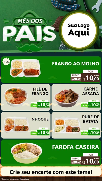 Modelo de TV para TV Vertical com o tema Mês dos Pais para Restaurante