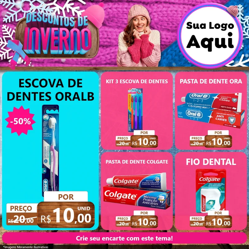 Modelo de Rede Social para Feed Facebook com o tema Descontos de Inverno para Higiene Pessoal