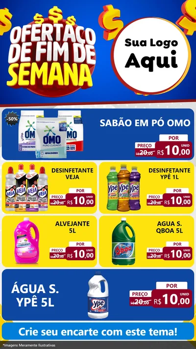 Modelo de TV para TV Vertical com o tema Ofertaço de Fim de Semana para Produtos de Limpeza
