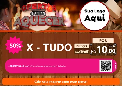 Modelo de Cartaz para Cartaz A4 Horizontal com o tema Ofertas Para Aquecer para Hamburgueria